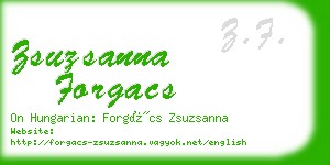 zsuzsanna forgacs business card